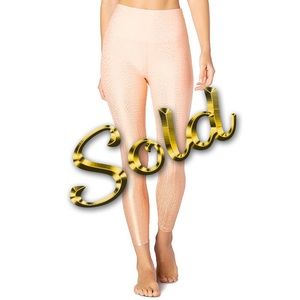 SOLD Beyond Yoga Drip Dot Leggings Coral Rose Gold